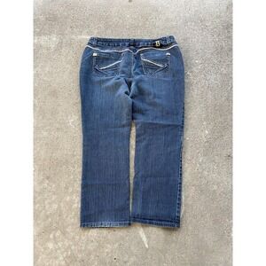 Boom Boom Jeans Jeans Womens 16W Blue Mid Rise Straight Leg Stretch Denim *Pics*